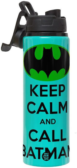 Koupakoupa Keep Calm & Call Batman Kids Water Bottle Batman Aluminium with Screw Cap Non Spill 850ml