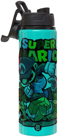 Koupakoupa Super Mario Jump Kinderflasche Super Mario Aluminium mit Schraubverschluss Auslaufsicher 850ml