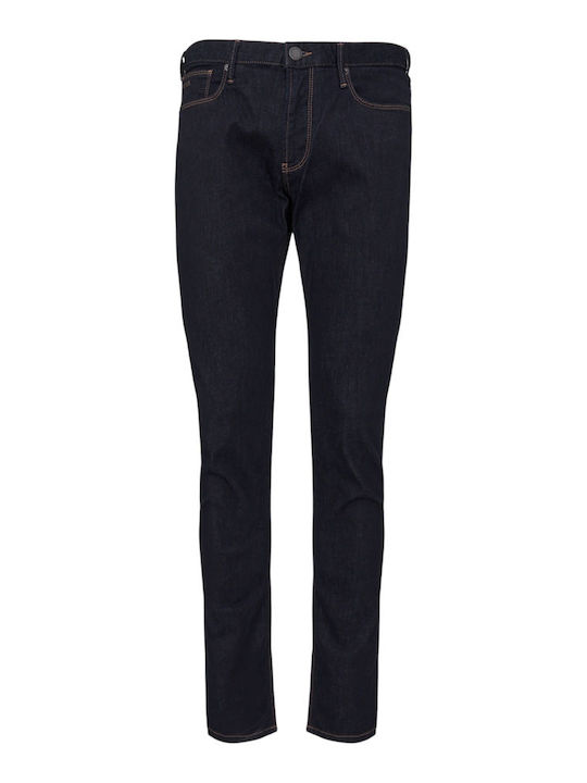 Emporio Armani Ανδρικό Παντελόνι Τζιν Ελαστικό Slim Fit Σκούρο Μπλε