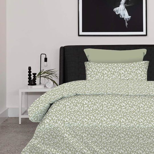 Astron Italy Bettwäsche-Set Einzel 175x260cm. Emelia Olive 3Stück