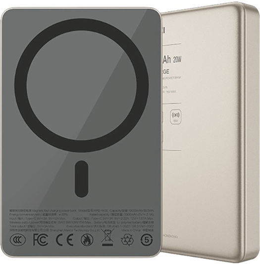 Recci RPB-W36 Power Bank 10000mAh 20W Power Delivery Χρυσό