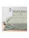 Astron Italy Bettbezug-Set Baumwolle Übergröße mit 2 Kissenbezügen 230x250 Daisy Olive