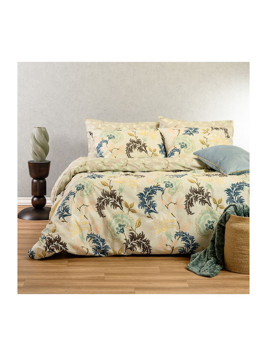 Melinen Duvet Cover Set Cotton Queen with 2 Pil...