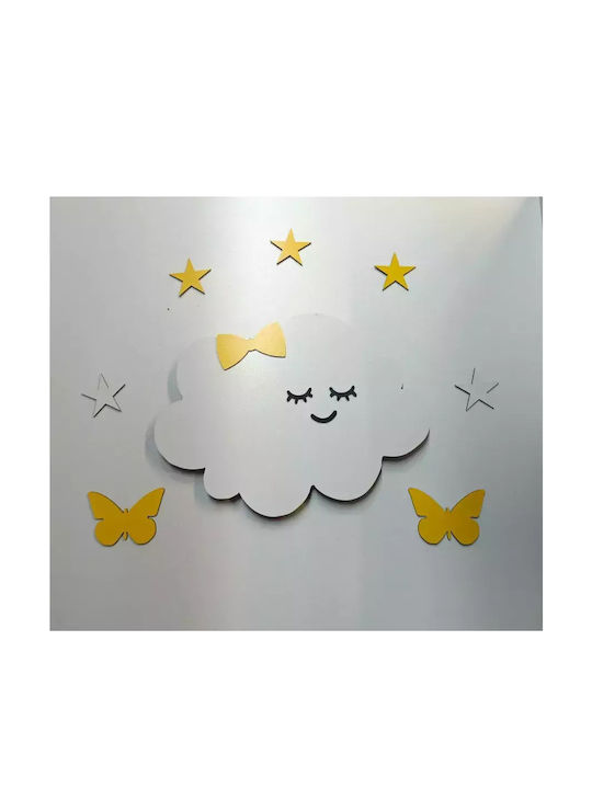 Led Wooden Kids Wall Light Cloud