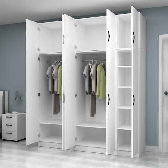 Five Door with Loft Vivian 200x51.8x240cm White Five Door with Loft Vivian 200x51.8x240cm White