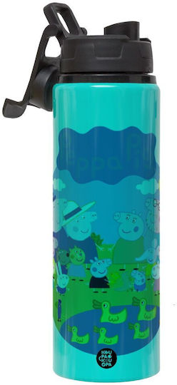 Koupakoupa Peppa Schwein Familie Metallische Kinder Trinkflasche Mit Sicherheitsverschluss Aus Aluminium 850ml