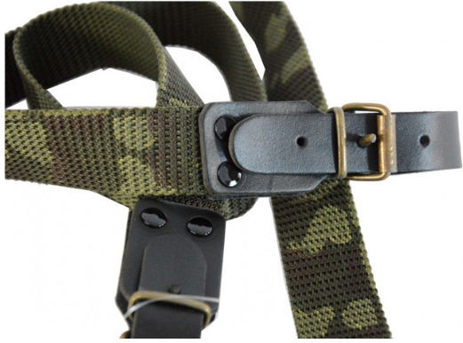 Gun Sling Strap Leather Ends Camouflage 87cm