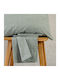 Melinen Sheet Set with 2 Pillowcases Super-Double with Elastic 160x200+32cm. Paris Aqua 3pcs