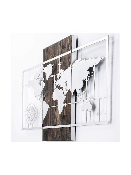Wallity 3D Mixed Art Λευκό από Ξύλο 85x58cm
