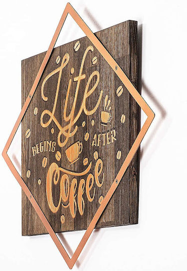 Wallity 3D Смесено Изкуство Life Розово Злато От Дърво 54x54см