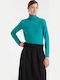 Summer Women's Blouse Long Sleeve Green