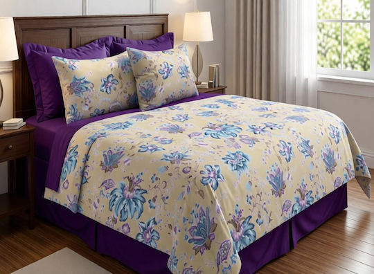 MayHome Σετ Πάπλωμα Υπέρδιπλο 220x240εκ. Floral 3τμχ 350 GSM