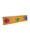 Wooden Kids Wall Mounted Hanger with Hooks Orange 45x11x11cm