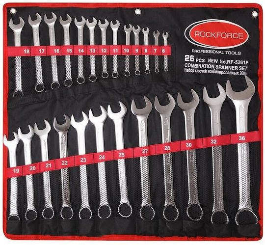 Rockforce Deutsche Polygon-Schlüssel Open-end Box-end Set 25 Stück
