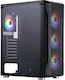 1STPLAYER Firebase X5 RGB v2 Gaming Midi Tower Κουτί Υπολογιστή με Πλαϊνό Παράθυρο Μαύρο
