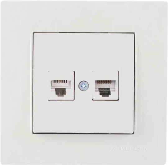 Rita Λευκό Πρίζα Data Διπλή 2xrj45 C6