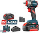 Bormann Pro BBP5422X44CA Brushless Impact Wrench Battery 20V 2x4Ah with Socket 1/2"