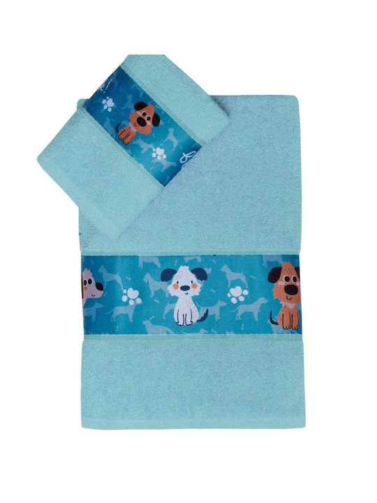 Kentia Set of baby towels 2pcs Pongo Blue 70 cmx125cm Weight 400gr/m²