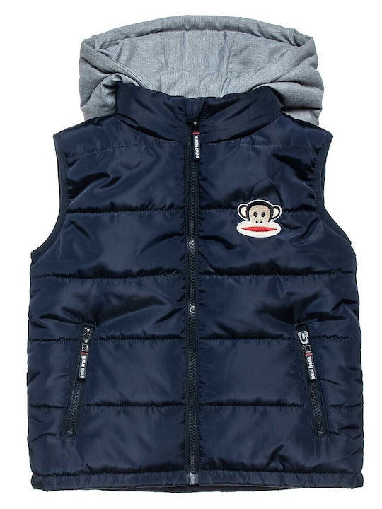 Kids' Casual Jacket Sleeveless with Hood Navy Blue