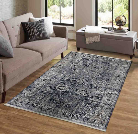 Rug Fireplace Rectangular Blue