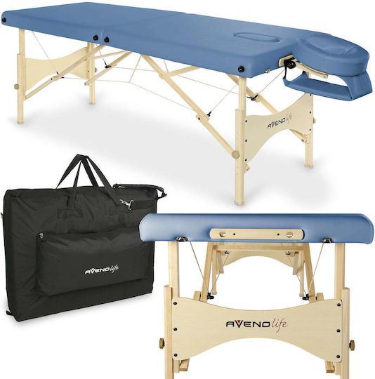 Habys Touch K651 Wooden Portable Blue Massage and Physiotherapy Bed 184x70cm