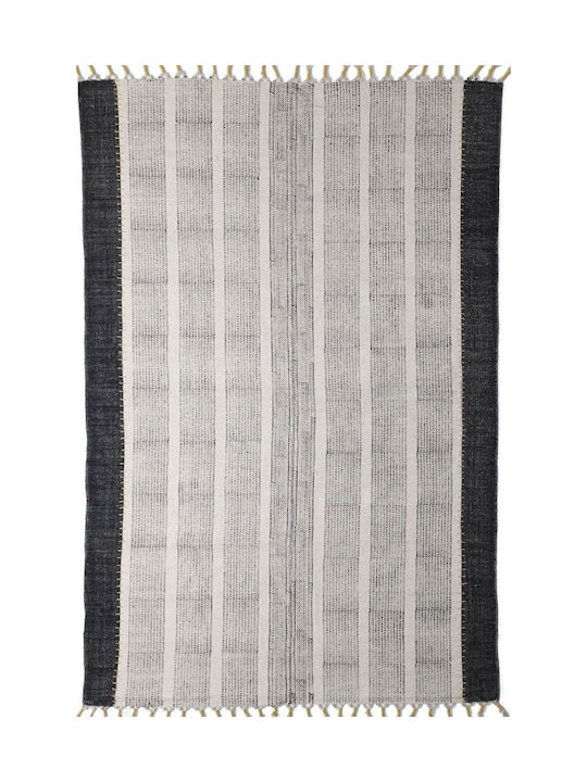 Royal Carpet Lotus Cotton Kilim 354 Rug Rectangular Cotton with Fringes 354 Black