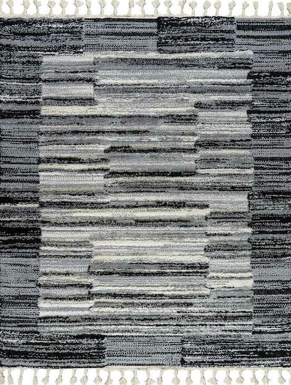 Madi Street Χαλί Ορθογώνιο με Κρόσια Γκρι 165x230cm