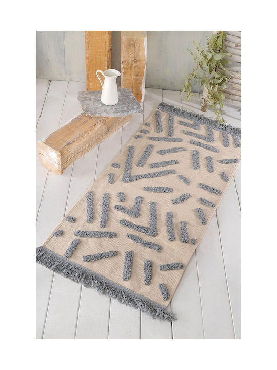 Rythmos Mojave Χαλί Ορθογώνιο Βαμβακερό με Κρόσια Grey 120x120cm