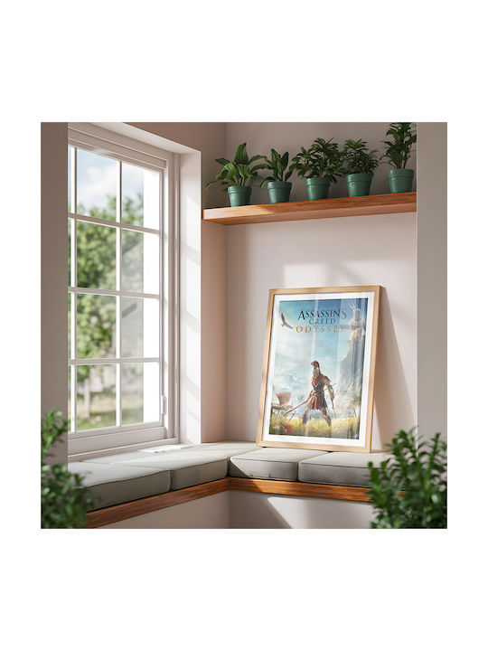 Gaming Poster Assassins Creed Odyssey Cover Gm2356 21cm X 30cm White Frame Pvc