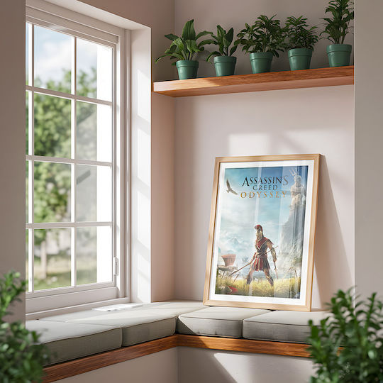 Gaming Poster Assassins Creed Odyssey Cover Gm2356 21cm X 30cm White Frame Pvc