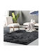 Saray Home Match 2 Colour Anti-slip Rug Rectangular Shaggy Furry Black