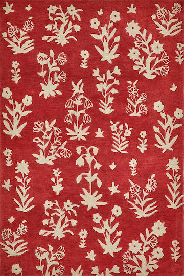 Sanderson Woodland Glade Teppich Rechteckig Synthetisch,Polyester/Cotton/Leather Damson Red