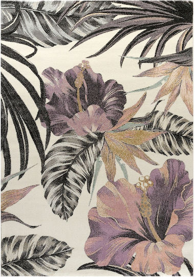 Tzikas Carpets 22440-261 Teppich Rechteckig Synthetisch,Polyester/Cotton/Leather White-Cream