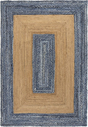 Teppich Rechteckig Sommer Korbweide Beige Blue