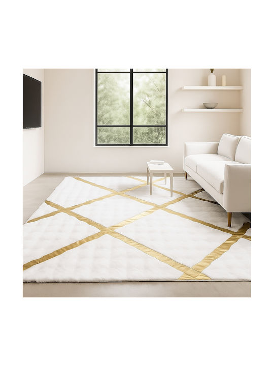 Saray Home Luxurius Килим Правоъгълена Furry Wh...