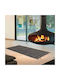 San Lorentzo Leather Flat Rug Outdoor Rectangular Leather with Fringes Coffee