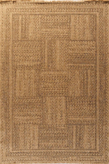 Tzikas Carpets Kenzzi 64109-778 Teppich Außenbereich Rechteckig Synthetisch,Polyester/Cotton/Leather Brown Merinos