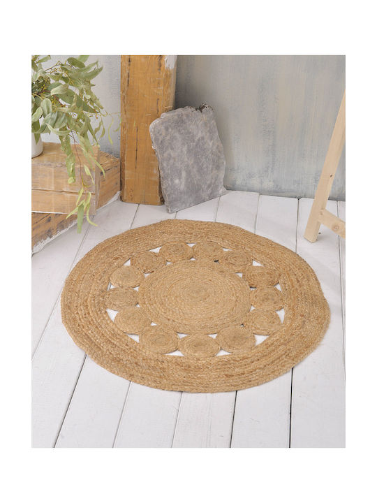 Rythmos Indiana Rug Round Summer from Jute Beige