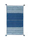 Koulis Carpets Mykonos Χαλί Διάδρομος Καλοκαιρινό Βαμβακερό Μπλε 70x200cm