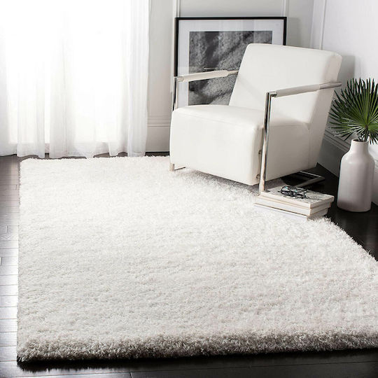 Saray Home Supreme Teppich Rechteckig Zottelig Synthetisch,Polyester/Cotton/Leather Ivory Coast