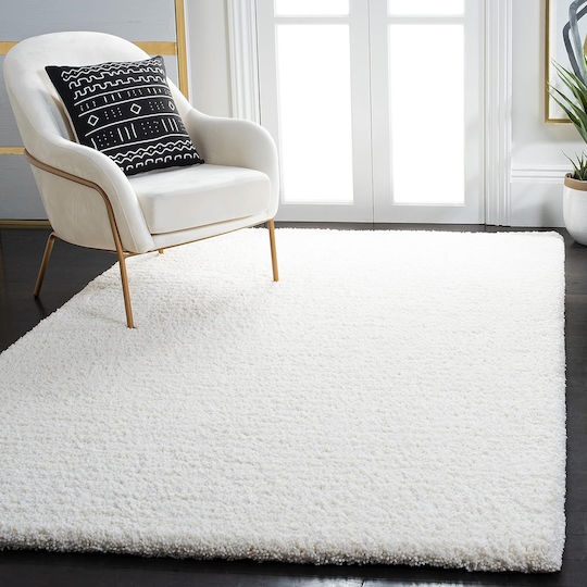 Saray Home Teppich Rechteckig Zottelig Synthetisch,Polyester/Cotton/Leather Ivory Coast