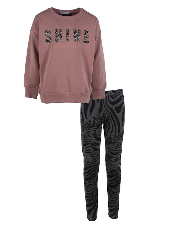 Kids Sweatpants Set Dusty Pink, Black, Grey