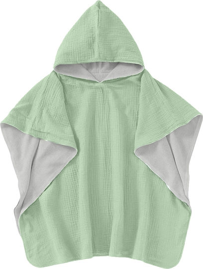 Beach Towel Kids Poncho Made Double Muslin Terry Kidizi 6-24 Months Verde