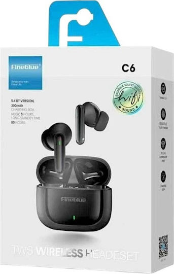 Fineblue C6 In-ear Bluetooth Handsfree Căști cu Carcasă de Încărcare Negru