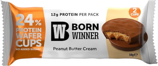 Born Winner Protein Wafer Cups Блокче Протеин с Вкус Фъстъчено масло 50гр