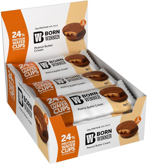 Born Winner Protein Wafer Cups Блокчета Протеин с Вкус Фъстъчено масло 15x50гр