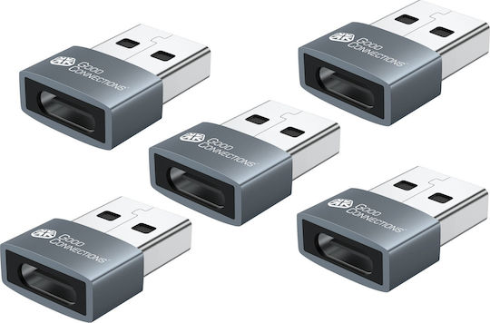 Good Connections Converter USB-A male to USB-C male Gray 5pcs USB-AD203-5