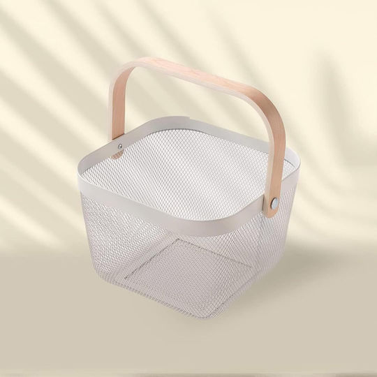 Organizator Pentru Chiuveta De Bucătărie Din Metal Alb 21.5x21.5x16.5cm