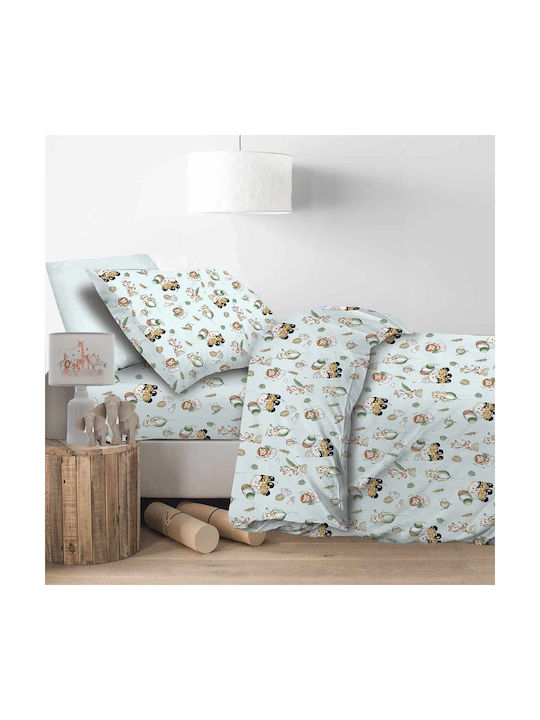 Astron Italy Σετ Μονά με Λάστιχο Happy Zoo Γαλάζιο 105x200cm Astron Italy Σετ Μονά με Λάστιχο Happy Zoo Γαλάζιο 105x200cm