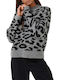Women's Sweater Animal Print Gray